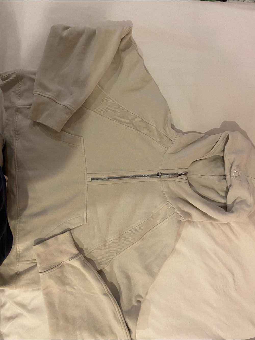 lululemon athletica Light Beige Zip-Up Hoodie